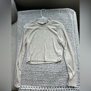 Altar'd State Cream Long Sleeve Blouse